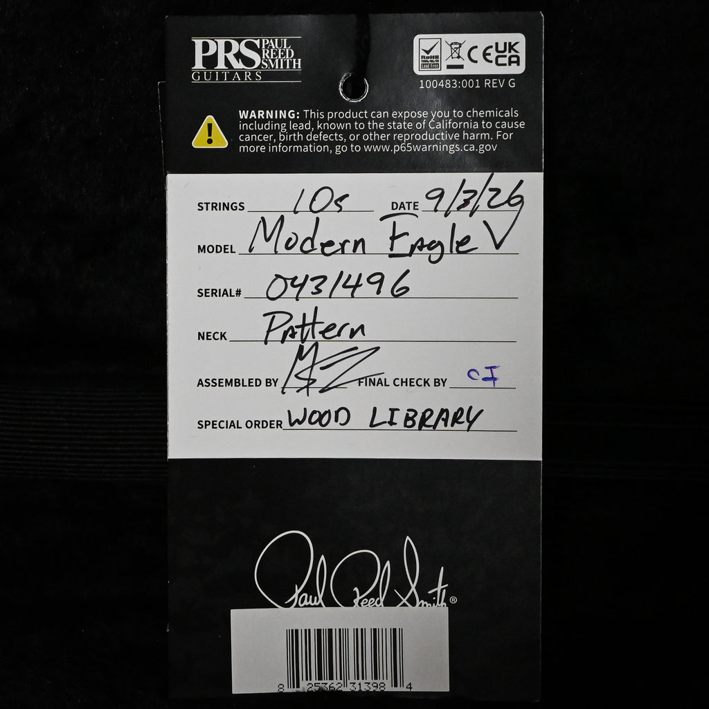 PRS Modern Eagle V Wood Library w/ 10-Top & Brazilian Rosewood Fingerboard Electric Guitar- Blue Fade 2026 (0431496)