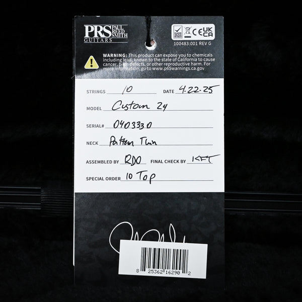 PRS Custom 24 w/ 10-Top & DMO Pickups- Yellow Tiger 2025 (0403330)