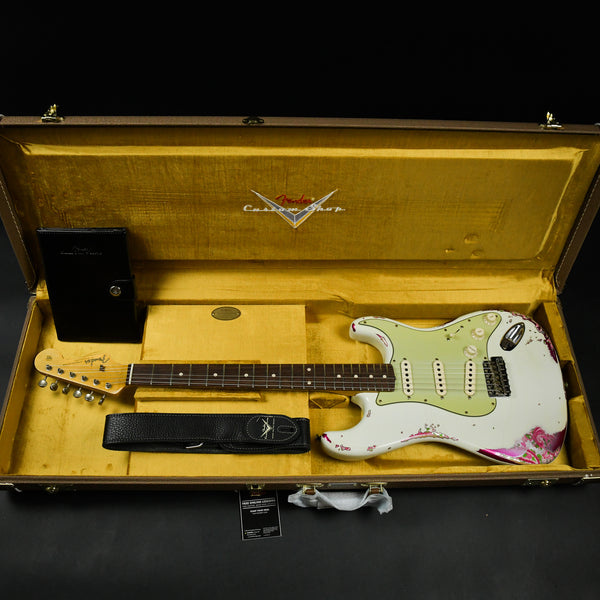 Fender Custom Shop 1962 Stratocaster Heavy Relic Olympic White over Pink Paisley 2023 (R133287)