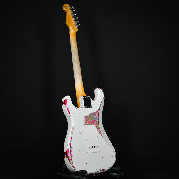 Fender Custom Shop 1962 Stratocaster Heavy Relic Olympic White over Pink Paisley 2023 (R133287)