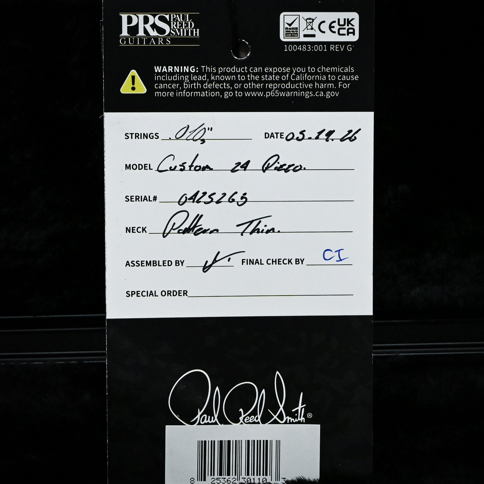 PRS Custom 24 Piezo w/ DMO Pickups Electric Guitar- Sprayer's Choice 2026 (0425265)