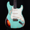 Fender Custom Shop 1963 Stratocaster Super Heavy Relic Super Faded Aged Surf Green Over 3-Color Sunburst (CZ577686)