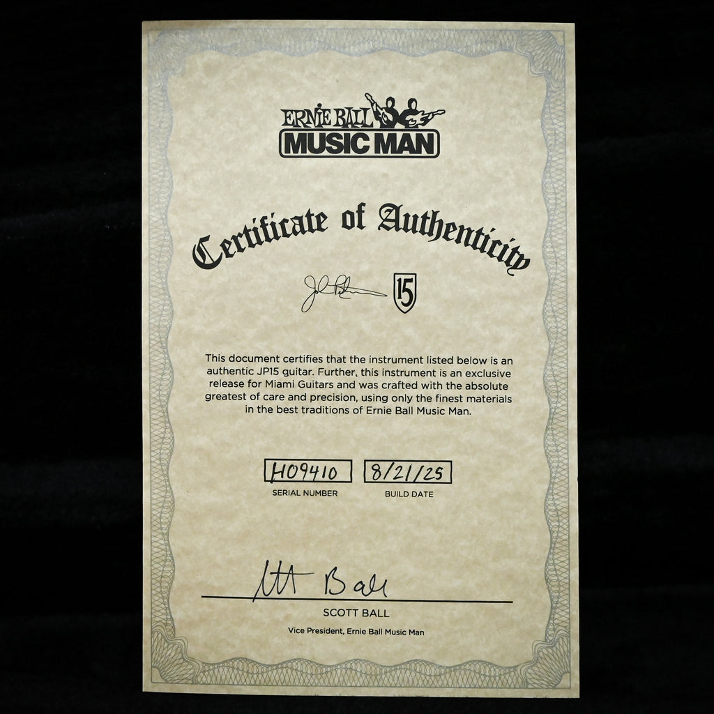 Ernie Ball Music Man JP15 John Petrucci Signature *Miami Guitar Exclusive* - Olallieberry Flame 2025 (H09410)
