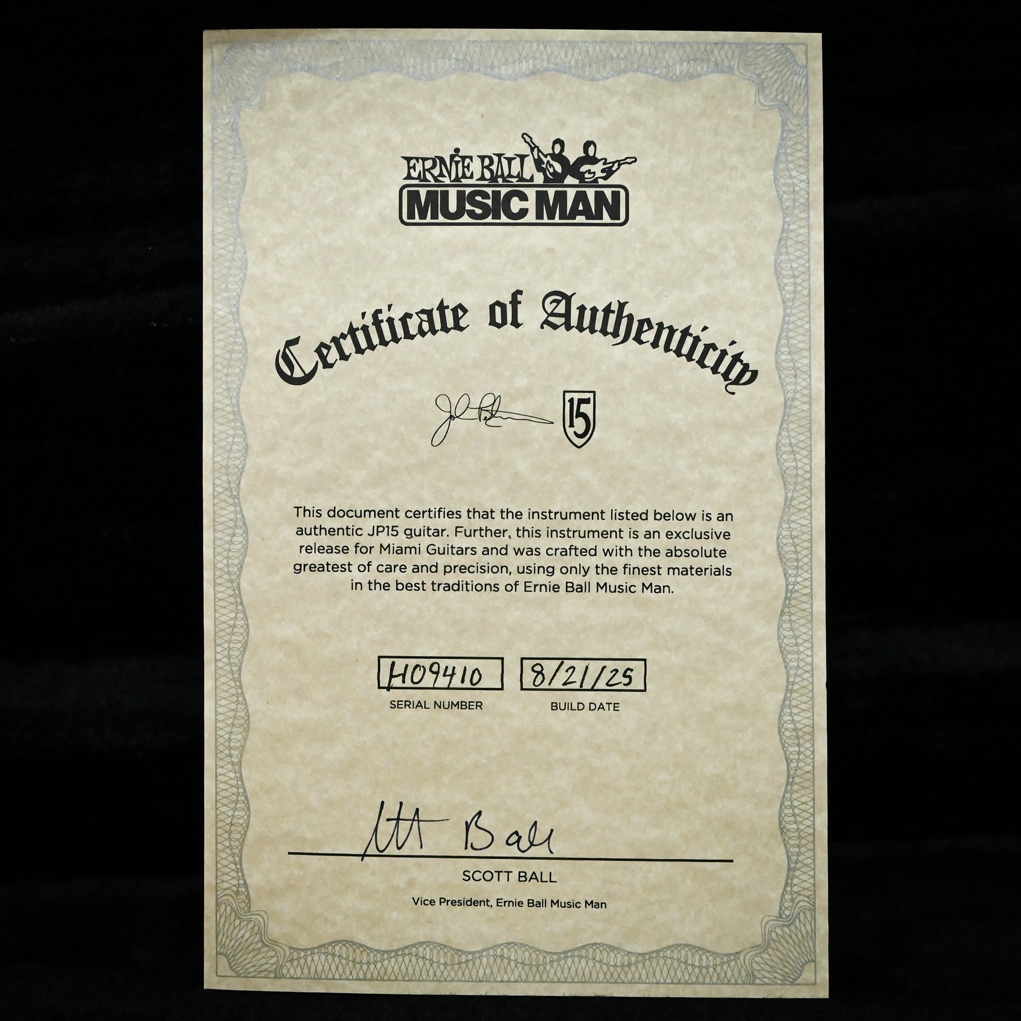 Ernie Ball Music Man JP15 John Petrucci Signature *Miami Guitar Exclusive* - Olallieberry Flame 2025 (H09410)