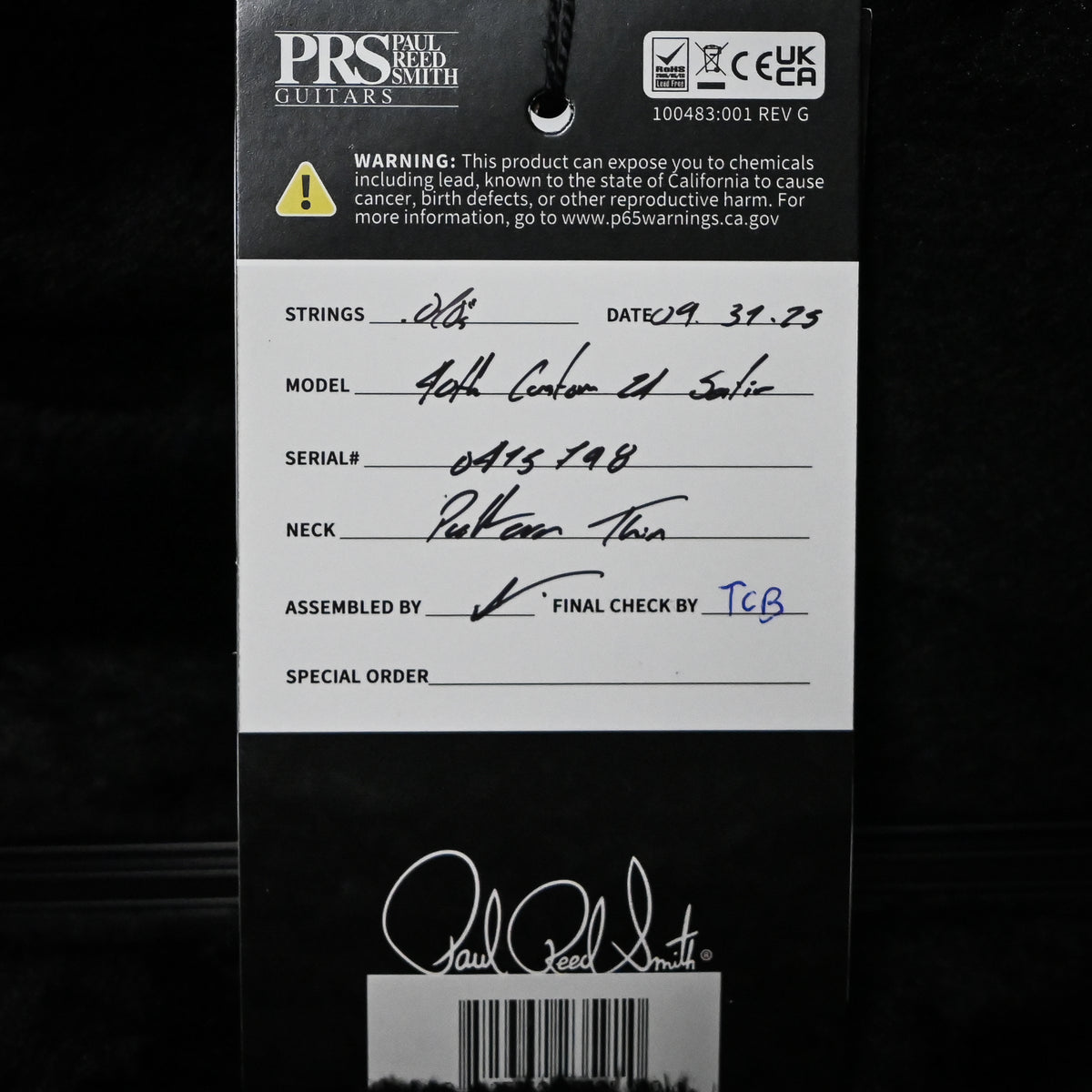 PRS 40th Anniversary Custom 24 Satin Limited Edition- Charcoal 2025 (0415798)