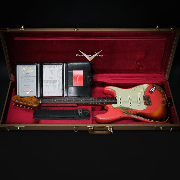 Fender Custom Shop Limited Edition 60/63 Stratocaster Super Heavy Relic- Super Faded Aged Fiesta Red/ 3 Color Sunburst 2025 (CZ585890)