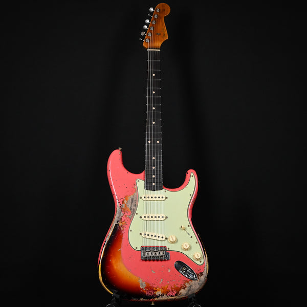 Fender Custom Shop Limited Edition 60/63 Stratocaster Super Heavy Relic- Super Faded Aged Fiesta Red/ 3 Color Sunburst 2025 (CZ585890)
