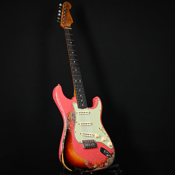 Fender Custom Shop Limited Edition 60/63 Stratocaster Super Heavy Relic- Super Faded Aged Fiesta Red/ 3 Color Sunburst 2025 (CZ585890)