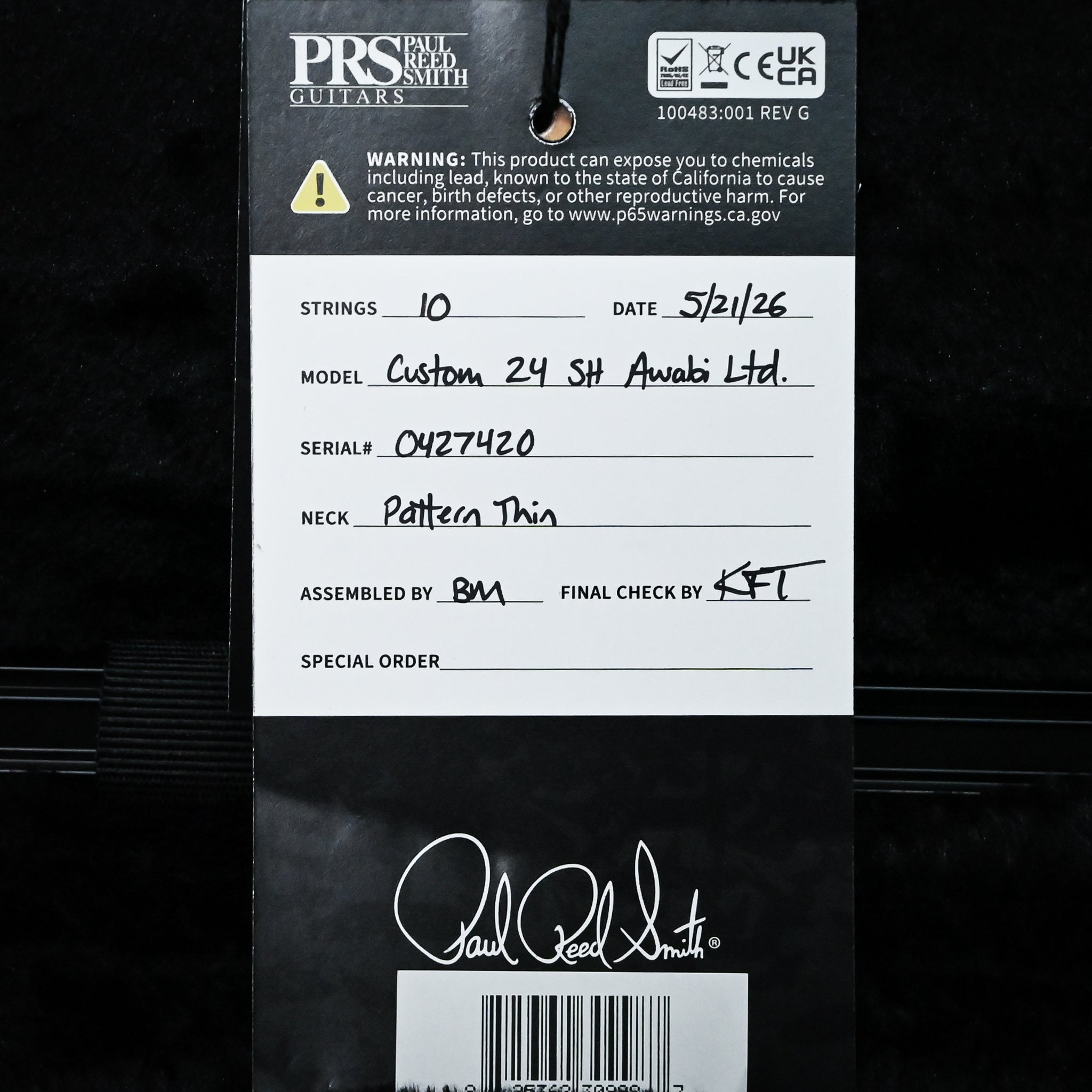 PRS Custom 24 Semi-Hollow w/ Artist Grade Flame Maple Top & Awabi Birds- Faded Indigo 2026 (0427420)