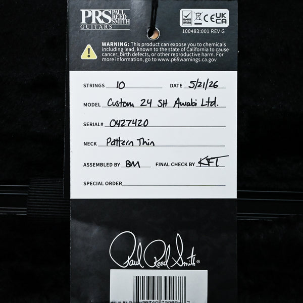 PRS Custom 24 Semi-Hollow w/ Artist Grade Flame Maple Top & Awabi Birds- Faded Indigo 2026 (0427420)