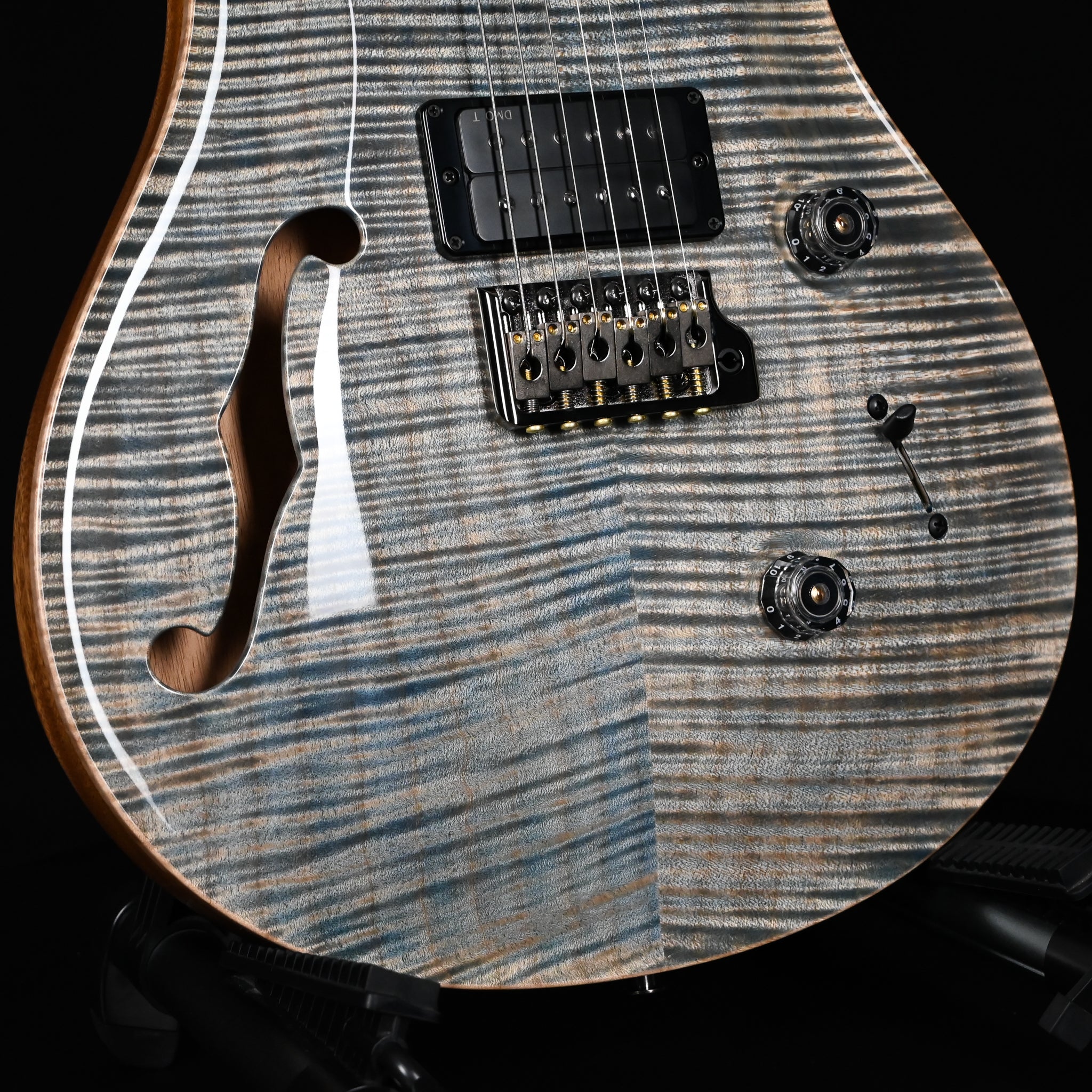 PRS Custom 24 Semi-Hollow w/ Artist Grade Flame Maple Top & Awabi Birds- Faded Indigo 2026 (0427420)