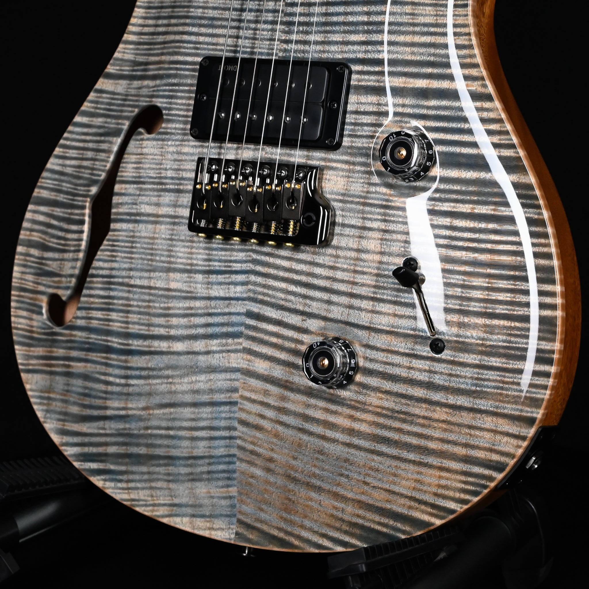 PRS Custom 24 Semi-Hollow w/ Artist Grade Flame Maple Top & Awabi Birds- Faded Indigo 2026 (0427420)