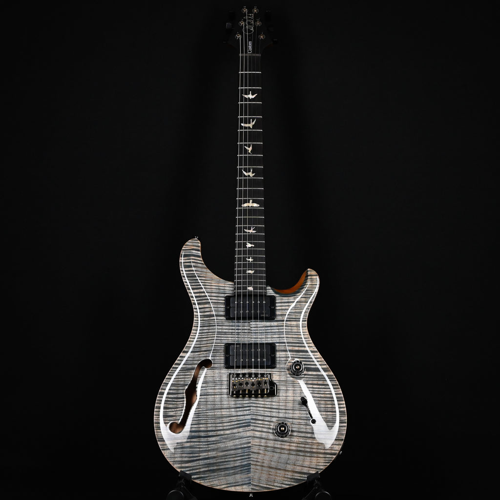 PRS Custom 24 Semi-Hollow w/ Artist Grade Flame Maple Top & Awabi Birds- Faded Indigo 2026 (0427420)