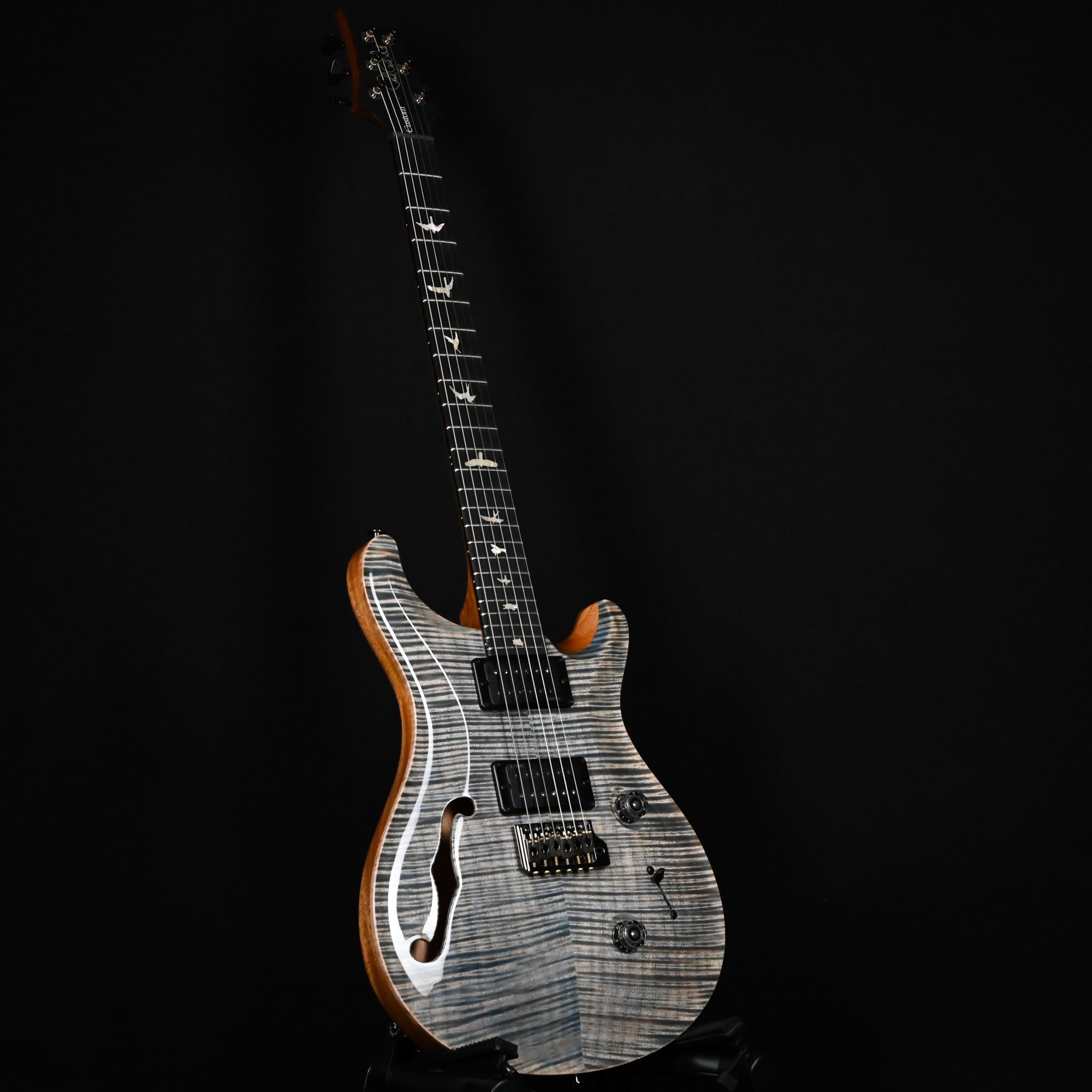 PRS Custom 24 Semi-Hollow w/ Artist Grade Flame Maple Top & Awabi Birds- Faded Indigo 2026 (0427420)