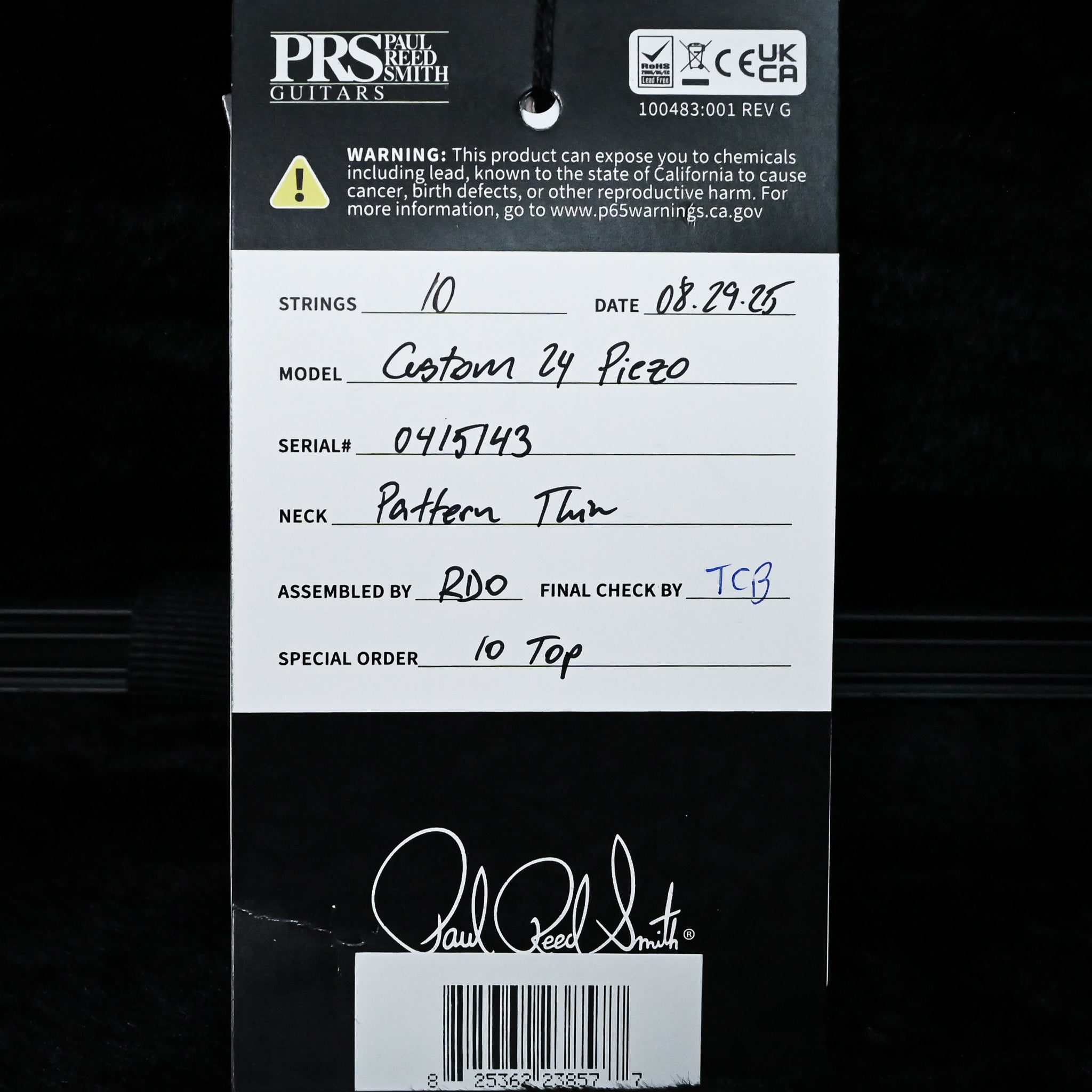 PRS Custom 24 Piezo w/ 10-Top & DMO Pickups Electric Guitar- Aurora Borealis 2026 (0415143)