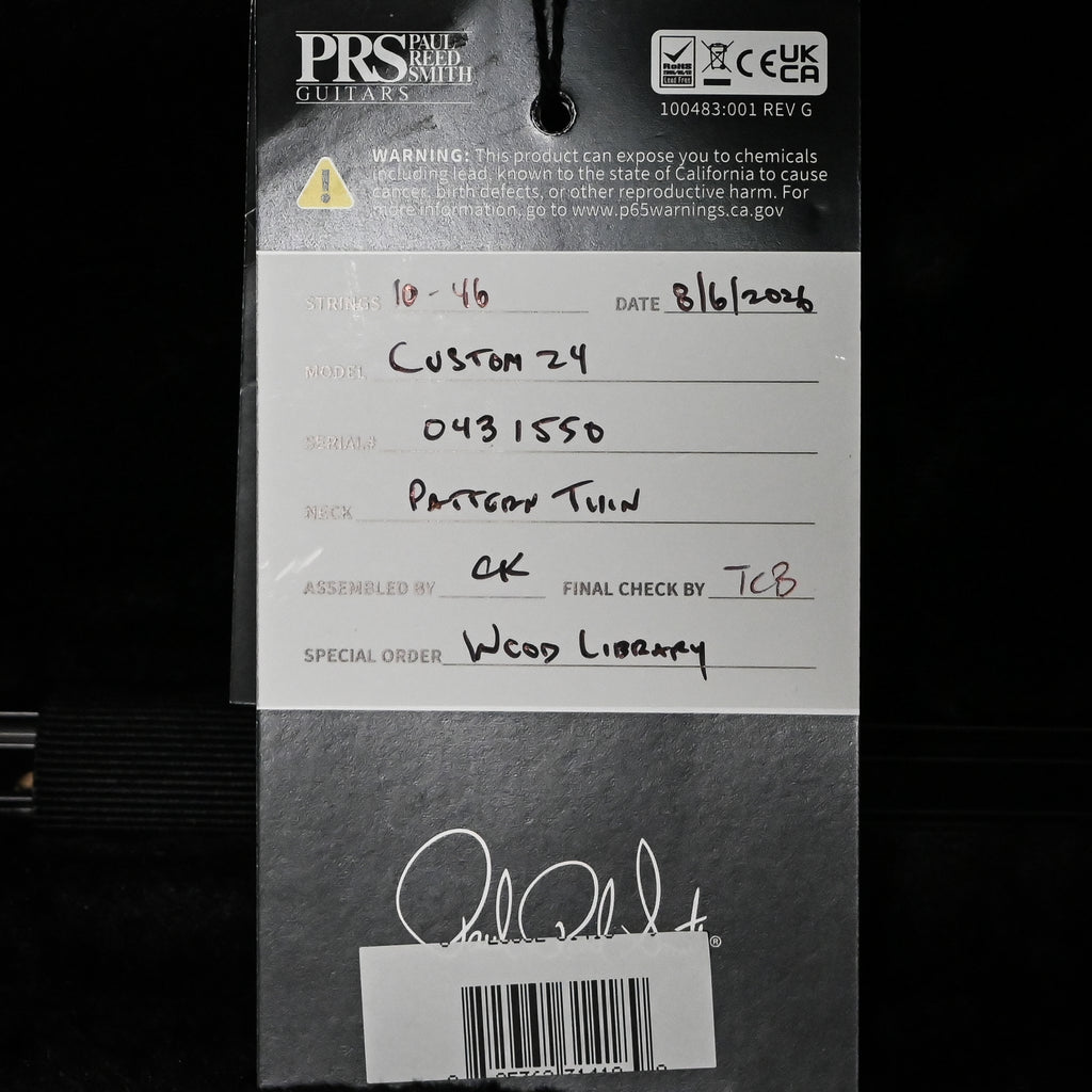 PRS Custom 24 Wood Library w/ Brazilian Rosewood, & DMO Pickups- Blue Fade 2026 (0431550)