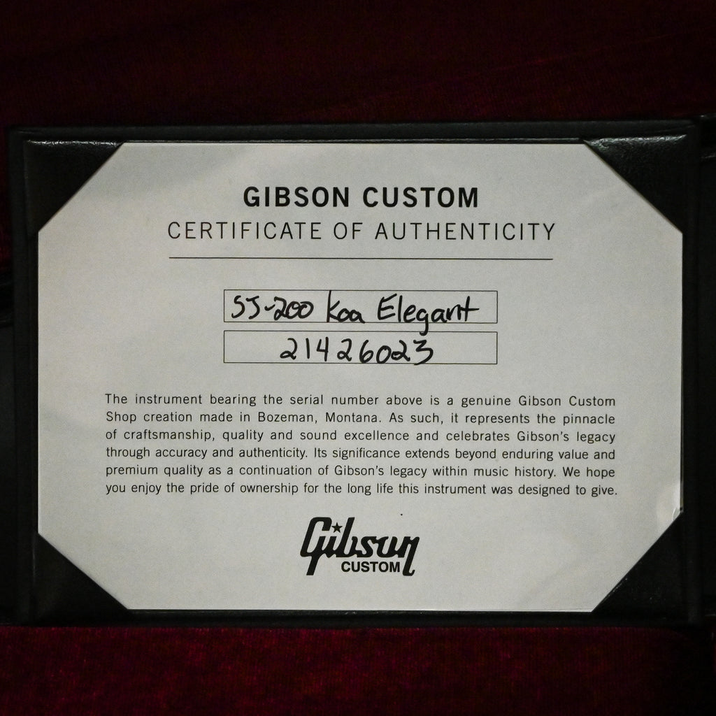 Gibson Custom SJ-200 Elegant Koa- Honey Burst 2026 (21426023)