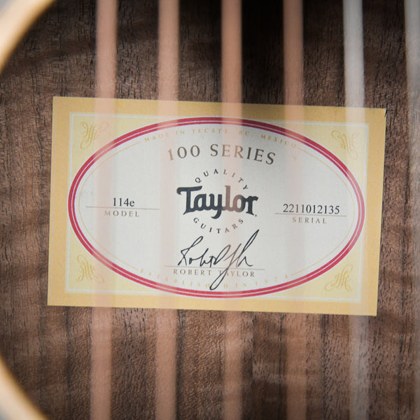 Taylor 114E Sitka Spruce / Walnut Grand Auditorium Acoustic Electric Guitar 2022 DEMO (2211012135)