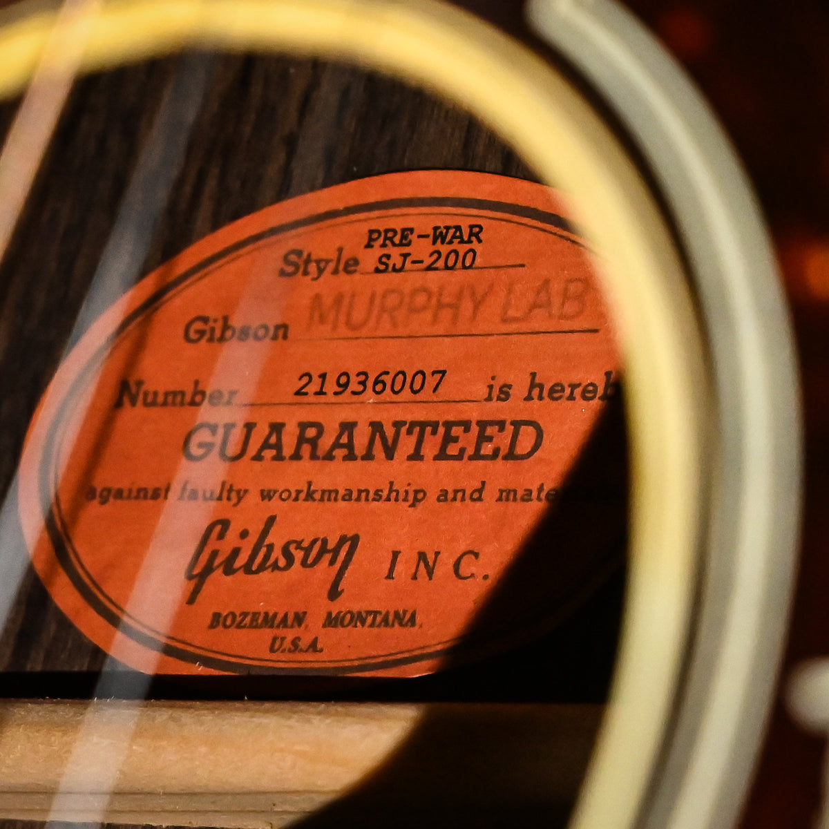 Gibson Custom Pre-War SJ-200 Rosewood, Murphy Lab Light Aged- Faded Vintage Sunburst 2026 (21936007)