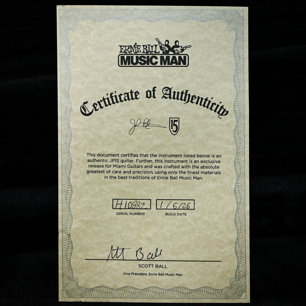Ernie Ball Music Man Music Man JP15 John Petrucci Signature *Miami Guitar Exclusive* - Olallieberry Quilt 2026 (H10882)