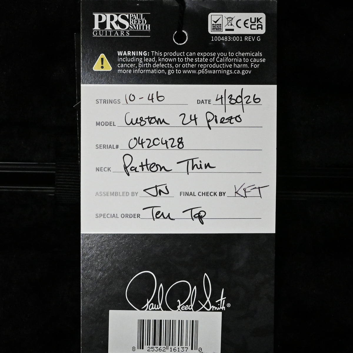 PRS Custom 24 Piezo w/ 10-Top & DMO Pickups Electric Guitar- Custom Color 2026 (0420428)