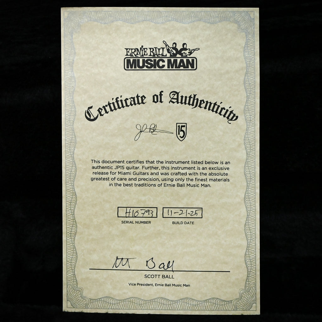 Ernie Ball Music Man Ball Music Man JP15 John Petrucci Signature *Miami Guitar Exclusive* - Olallieberry Flame 2025 (H10793)