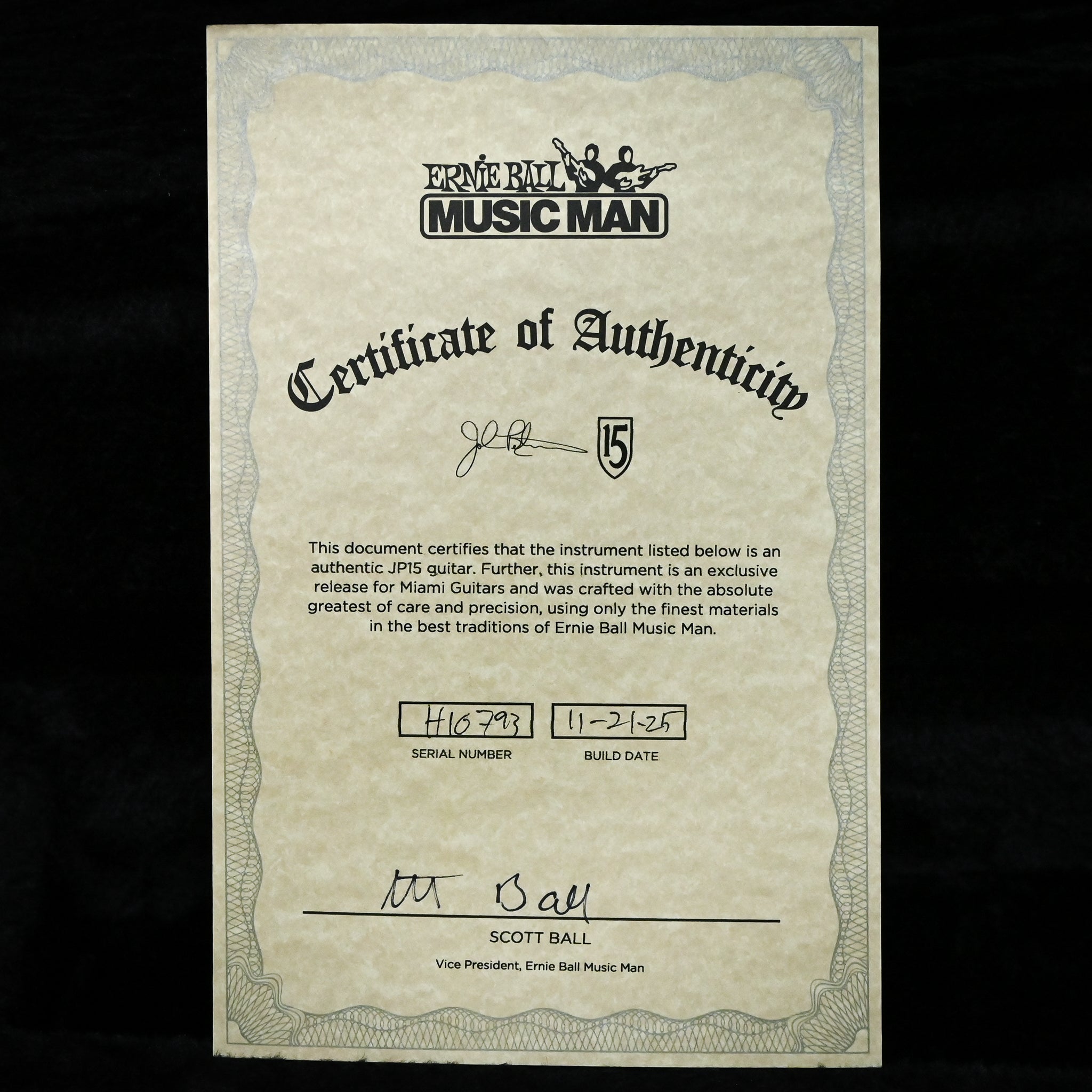 Ernie Ball Music Man Ball Music Man JP15 John Petrucci Signature *Miami Guitar Exclusive* - Olallieberry Flame 2025 (H10793)