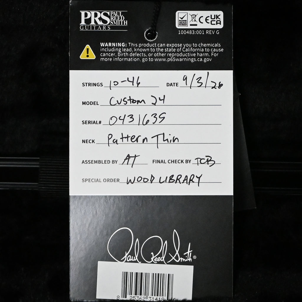 PRS Custom 24 Wood Library w/ Brazilian Rosewood, & DMO Pickups- Blue Fade 2026 (0431635)