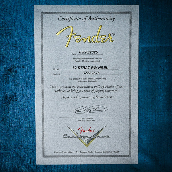 Fender Custom Shop '62 Stratocaster Heavy Relic- Aged Daphne Blue 2025 (CZ582576)