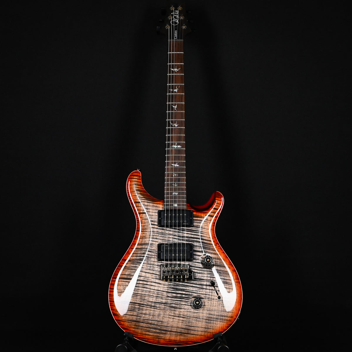 PRS Custom 24 Wood Library w/ 1-Piece Flame 10-Top, Brazilian Rosewood, & DMO Pickups- Charcoal Cherry Burst 2026 (0431634)