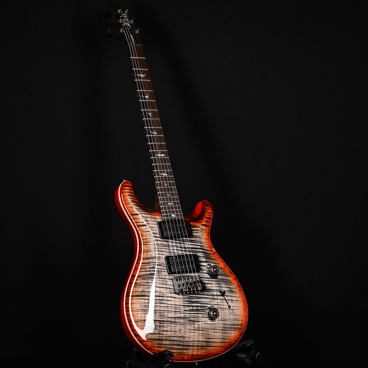 PRS Custom 24 Wood Library w/ 1-Piece Flame 10-Top, Brazilian Rosewood, & DMO Pickups- Charcoal Cherry Burst 2026 (0431634)