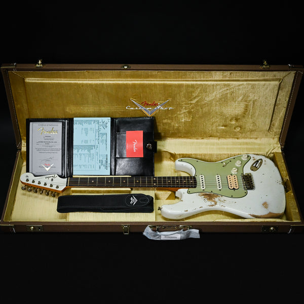 Fender Custom Shop '62 Stratocaster HSS w/ Painted Headcap, Heavy Relic- Olympic White 2026 (R146555)