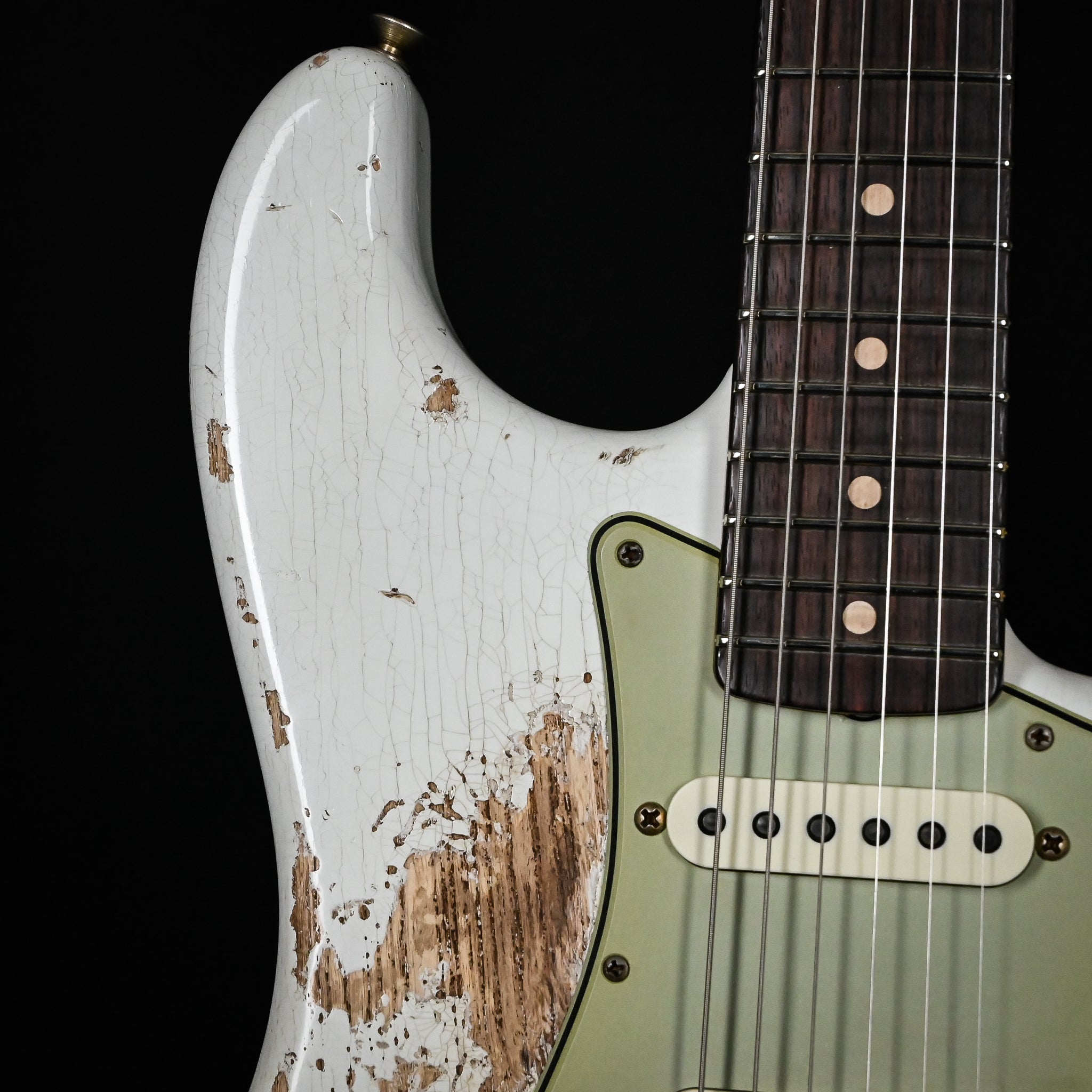 Fender Custom Shop '62 Stratocaster HSS w/ Painted Headcap, Heavy Relic- Olympic White 2026 (R146555)