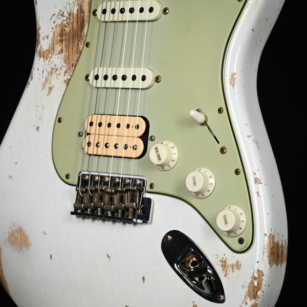 Fender Custom Shop '62 Stratocaster HSS w/ Painted Headcap, Heavy Relic- Olympic White 2026 (R146555)