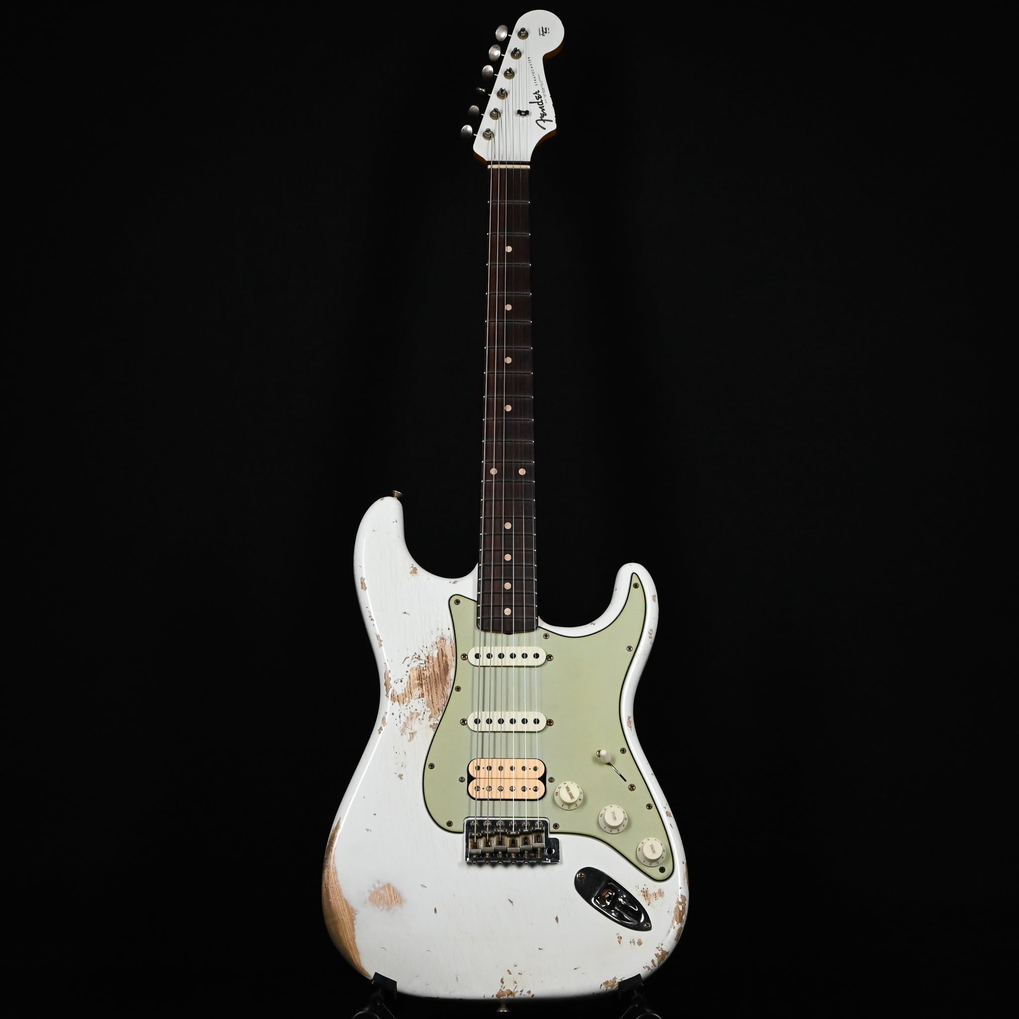 Fender Custom Shop '62 Stratocaster HSS w/ Painted Headcap, Heavy Relic- Olympic White 2026 (R146555)