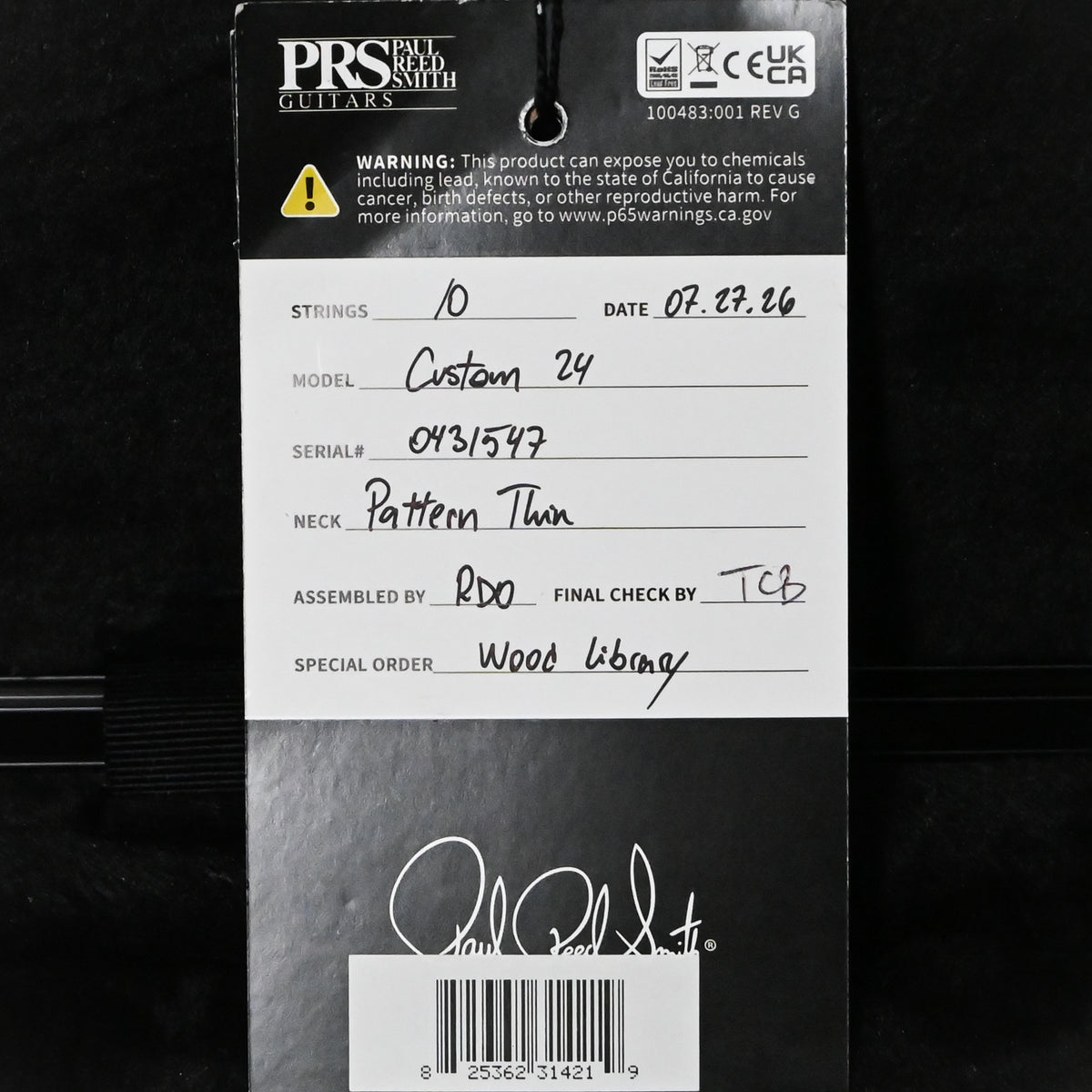 PRS Custom 24 Wood Library w/ Brazilian Rosewood, & DMO Pickups- Bonnie Pink 2026 (0431547)