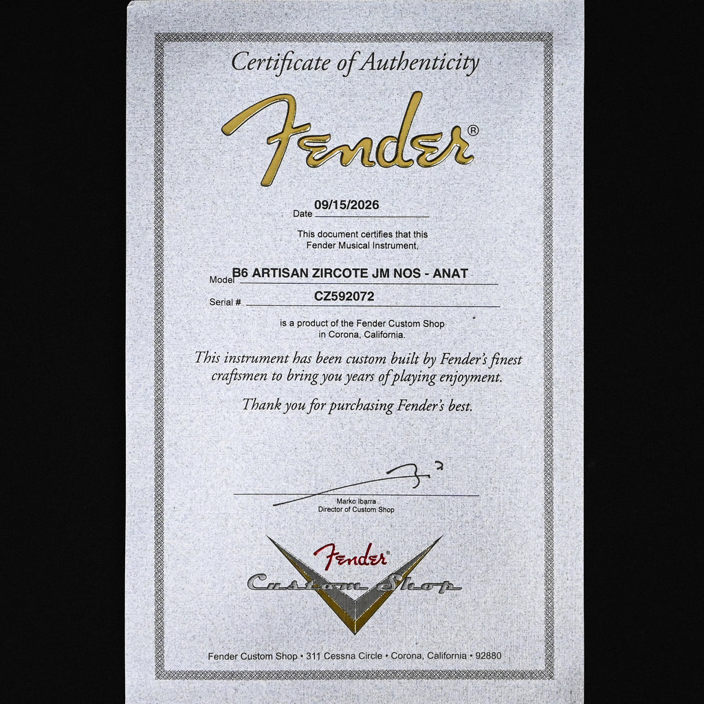 Fender Custom Shop Artisan Ziricote Jazzmaster NOS- Aged Natural 2026 (CZ592072)