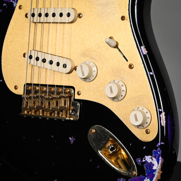 Fender Custom Shop 1962 Stratocaster w/ Gold Hardware & Josefina Handwound Pickups, Heavy Relic- Black/ Purple Paisley 2025 (R139391)