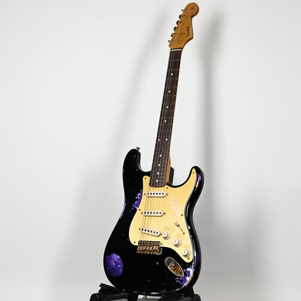 Fender Custom Shop 1962 Stratocaster w/ Gold Hardware & Josefina Handwound Pickups, Heavy Relic- Black/ Purple Paisley 2025 (R139391)
