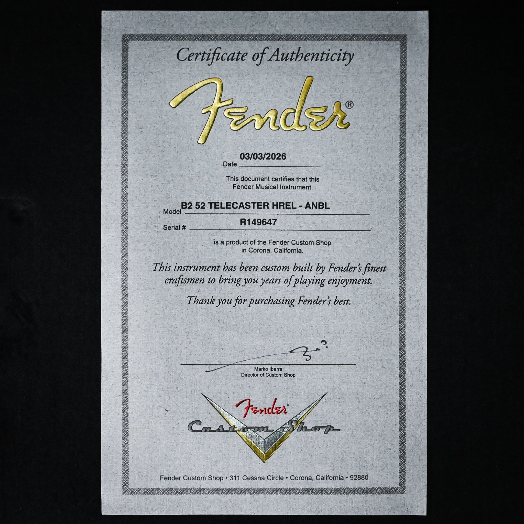 Fender Custom Shop '52 Telecaster Heavy Relic- Aged Nocaster Blonde 2026 (R149647)