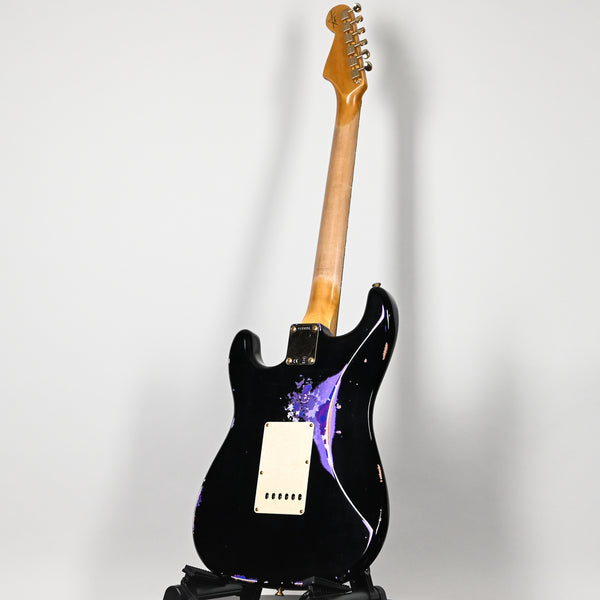 Fender Custom Shop 1962 Stratocaster w/ Gold Hardware & Josefina Handwound Pickups, Heavy Relic- Black/ Purple Paisley 2025 (R139391)