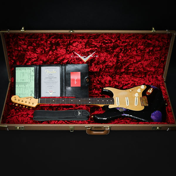 Fender Custom Shop 1962 Stratocaster w/ Gold Hardware & Josefina Handwound Pickups, Heavy Relic- Black/ Purple Paisley 2025 (R139564)