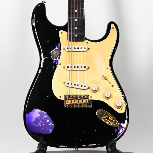 Fender Custom Shop 1962 Stratocaster w/ Gold Hardware & Josefina Handwound Pickups, Heavy Relic- Black/ Purple Paisley 2025 (R139564)