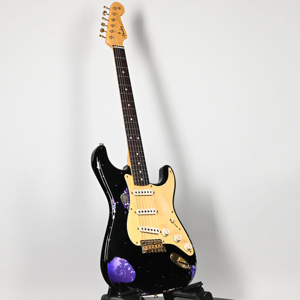 Fender Custom Shop 1962 Stratocaster w/ Gold Hardware & Josefina Handwound Pickups, Heavy Relic- Black/ Purple Paisley 2025 (R139564)