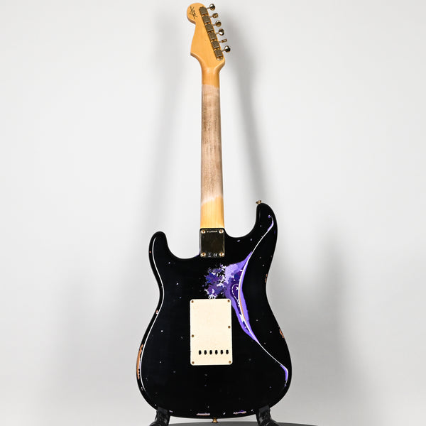 Fender Custom Shop 1962 Stratocaster w/ Gold Hardware & Josefina Handwound Pickups, Heavy Relic- Black/ Purple Paisley 2025 (R139564)