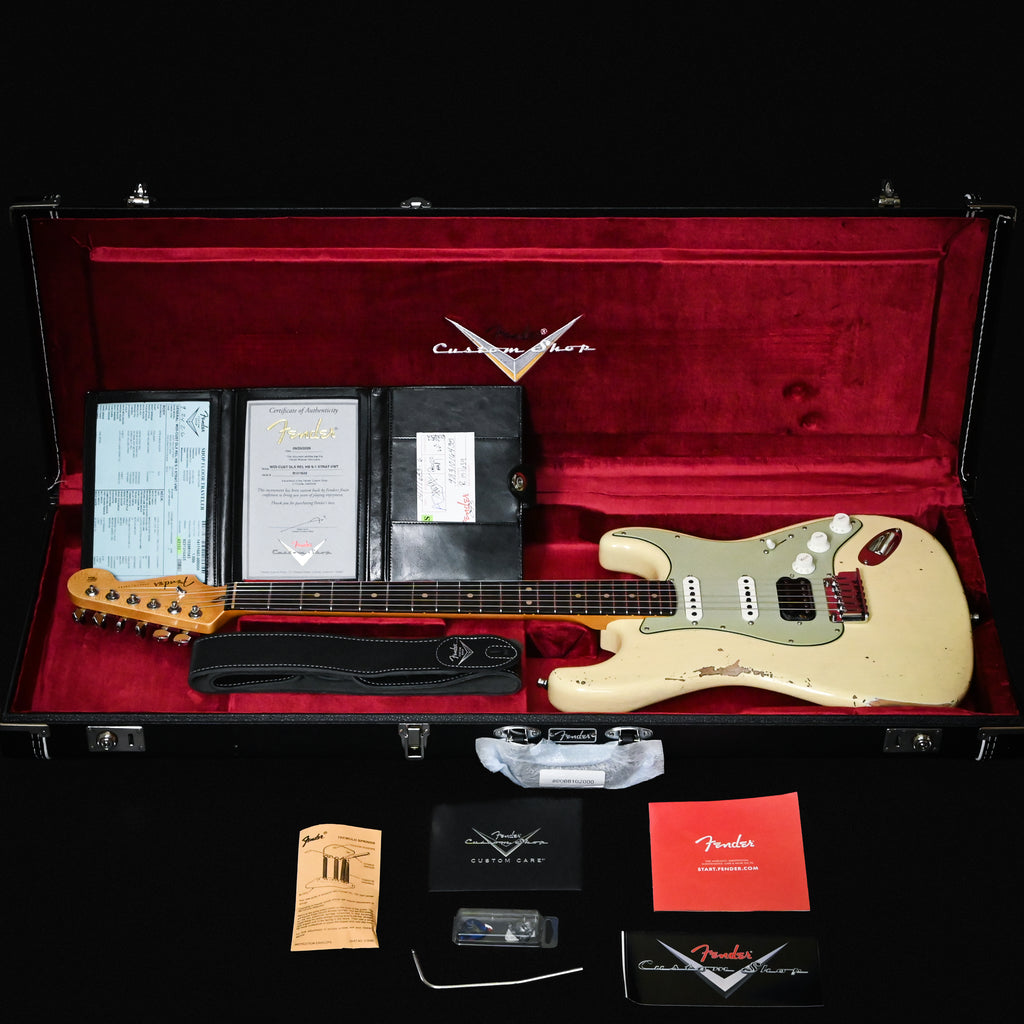 Fender Custom Shop Deluxe Stratocaster w/ Seymour Duncan SH4B Humbucker, Relic/ Closet Classic Hardware- Aged Vintage White 2026 (R151639)
