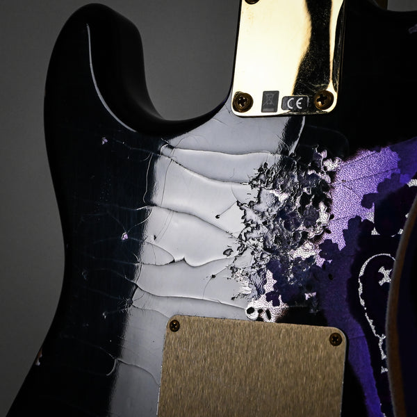 Fender Custom Shop 1962 Stratocaster w/ Gold Hardware & Josefina Handwound Pickups, Heavy Relic- Black/ Purple Paisley 2025 (R139564)