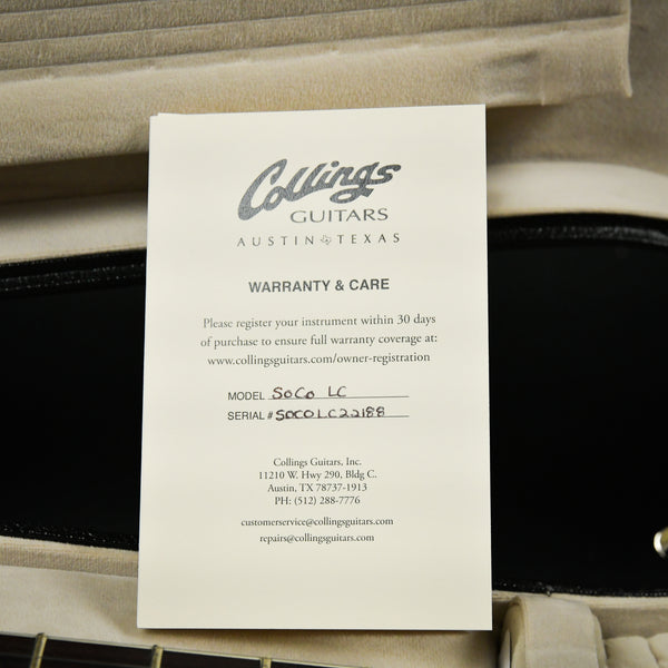Collings SoCo LC Iced Tea SB / Sunburst 2023 (SOCOLC22188)