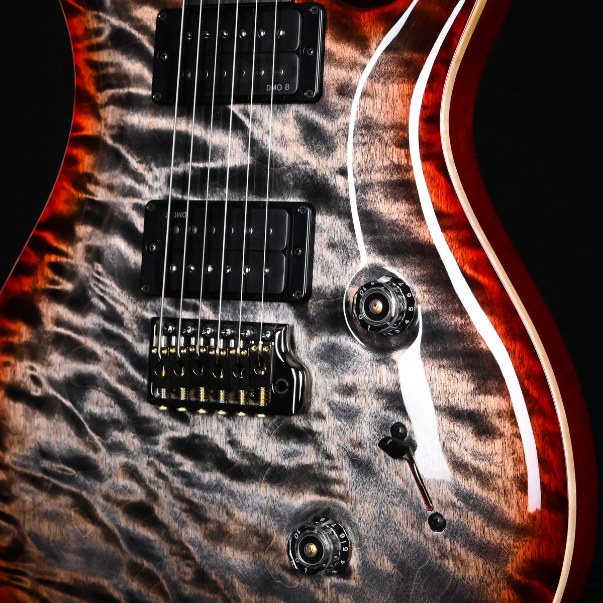 PRS Custom 24 Wood Library w/ 1-Piece Quilt 10-Top, Brazilian Rosewood, & DMO Pickups- Charcoal Cherry Burst 2026 (0434660)