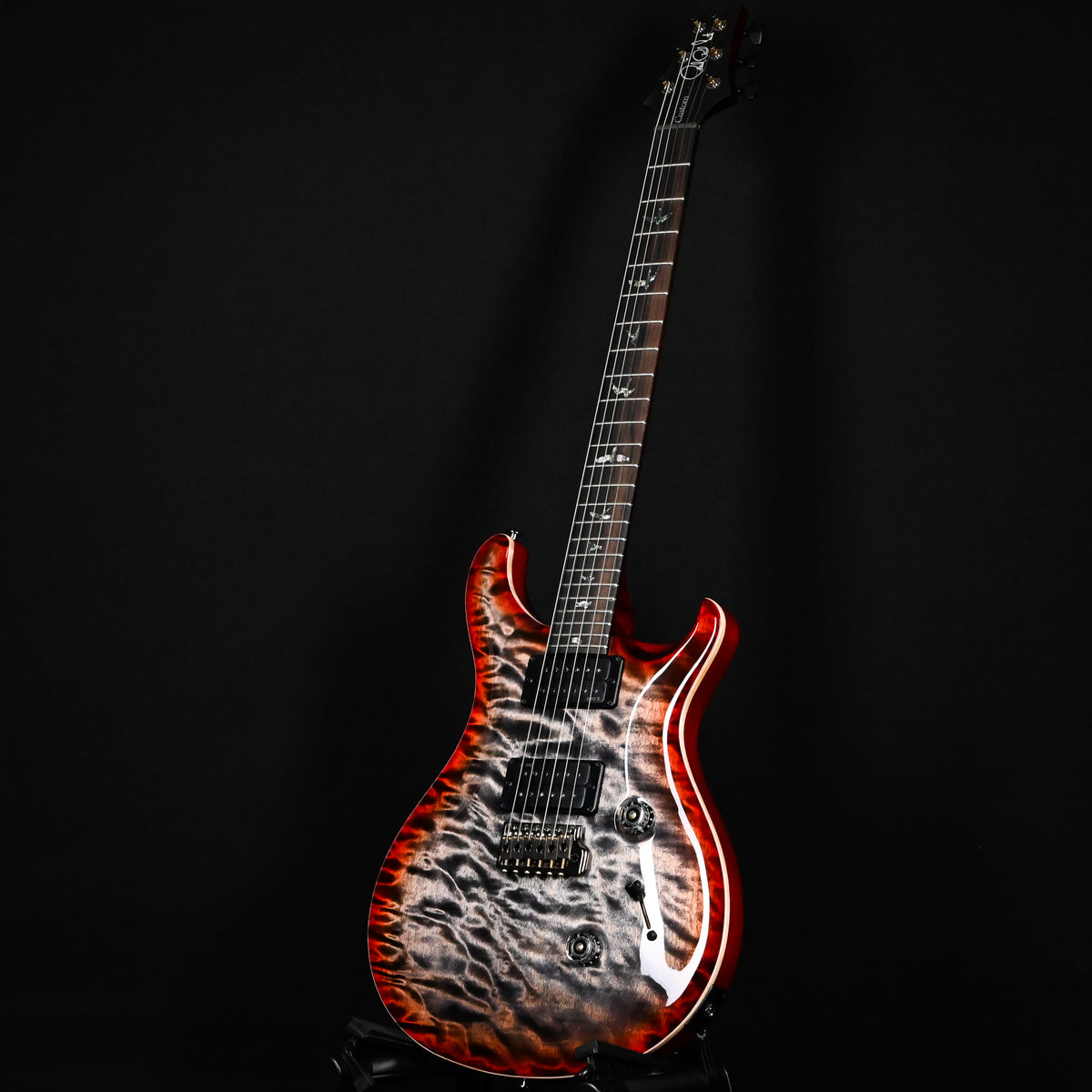 PRS Custom 24 Wood Library w/ 1-Piece Quilt 10-Top, Brazilian Rosewood, & DMO Pickups- Charcoal Cherry Burst 2026 (0434660)